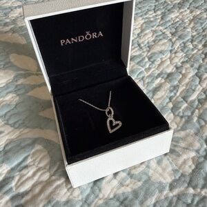 Pandora Silver Heart Pendant Necklace